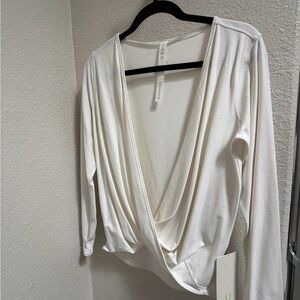 Lululemon Athletica White Wrap Blouse